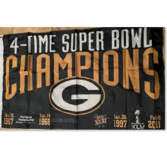 NEW Green Bay Packers 4x Super Bowl 3X5 Feet NFL Flag - Picture 1 of 3
